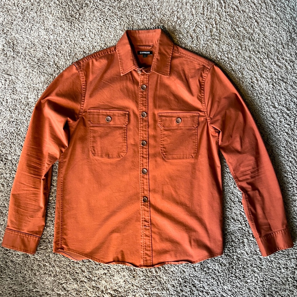 Express Rust Shirt Jacket Size Small